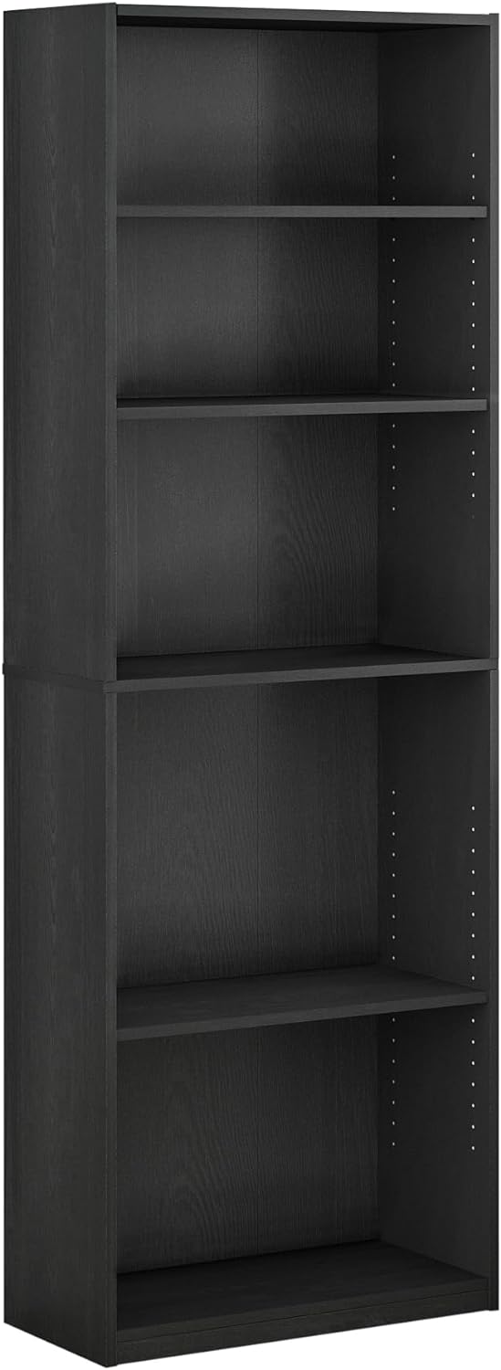FURINNO JAYA Simply Home 5-Shelf Bookcase, 5-Tier, Black FURINNO JAYA Simply Home 5-Shelf Bookcase, 5-Tier, Black