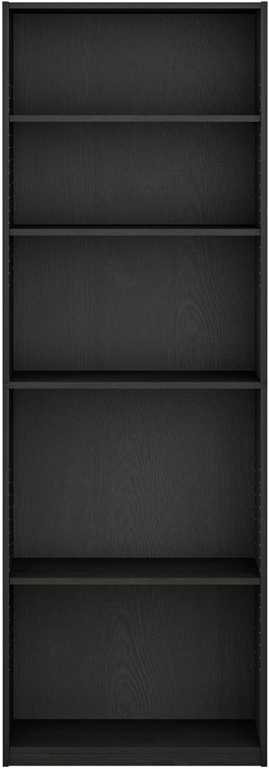 FURINNO JAYA Simply Home 5-Shelf Bookcase, 5-Tier, Black5