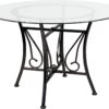 Flash Furniture Princeton 45'' Round Glass Dining Table with Black Metal Frame
