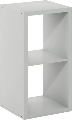 Furinno Cubicle Open Back Decorative Cube Storage Organizer, 2, Light Grey