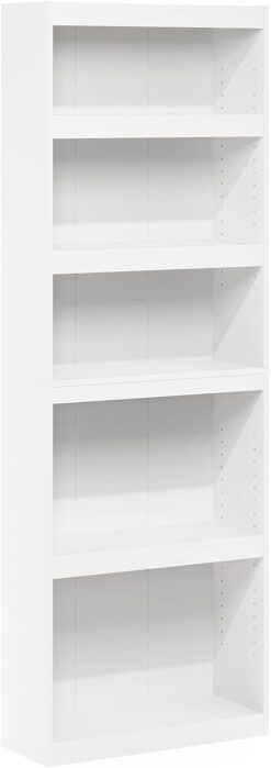 Furinno Jaya Enhanced Home 5-Tier Shelf Bookcase, White