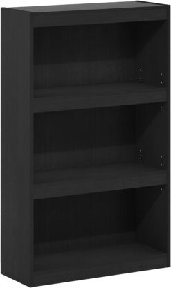 Furinno Jaya Enhanced Home Bookcase 3-Tier Adjustable Bookshelf, Blackwood