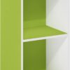 Furinno Luder Bookcase / Book / Storage, 2-Tier Cube, Green/White