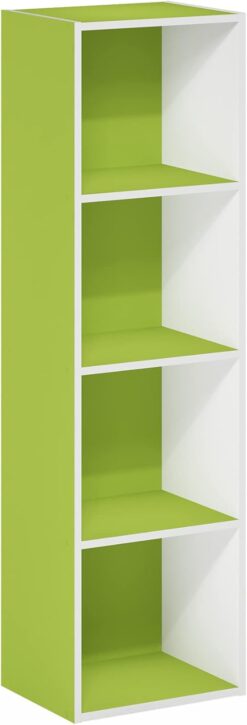 Furinno Luder Bookcase / Book / Storage, 4-Tier Cube,White