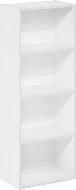 Furinno Luder Bookcase / Book / Storage, 4-Tier, White