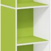 Furinno Luder Bookcase / Book / Storage, 5-Tier Cube, Green/White
