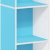 Furinno Luder Bookcase / Book / Storage, 5-Tier Cube, Light Blue/White