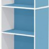 Furinno Luder Bookcase / Book / Storage , 5-Tier, White / Light Blue