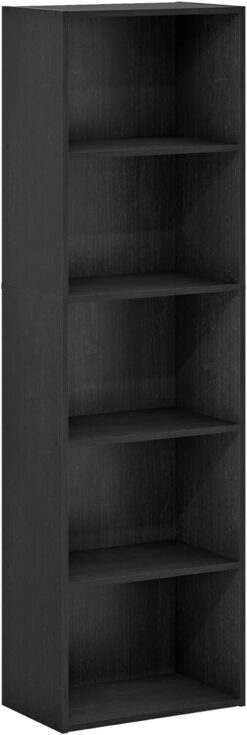 Furinno Luder Bookcase / Bookshelf / Storage Shelves, 5-Tier, Blackwood