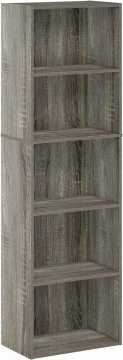 Furinno Luder Bookcase / Bookshelf / Storage Shelves, 5-Tier, French Oak