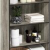 Furinno Pasir 4 Tier Open Shelf, French Oak Grey