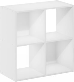 Furinno Pelli Cubic Storage Cabinet, 2x2, 4-Cube, White