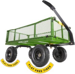 Gorilla Carts 4 Cu. Steel Utility Cart with No-Flat Tires, Green