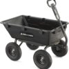 Gorilla Carts Poly Garden Dump Cart with Easy to Assemble Steel Frame, Camping Wagon with Quick Release System, 1200 Pound Capacity, and 13 Inch Tires
