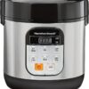 Hamilton Beach Digital Programmable Rice Cooker & Food Steamer, with Slow Hard-Boiled Egg Functions, Egg/Steam Tray, Small & Compact, 6 Cups Cooked (3 Uncooked), Stainless Steel (37524)