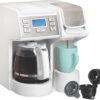 Hamilton Beach FlexBrew Trio 2-Way Coffee Maker, Compatible with K-Cup Pods or Grounds, Single Serve & Full 12c Pot, White with Stainless Steel Accents, Fast Brewing