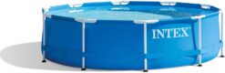 Intex 28200EH 10 Foot x 30 Inch 4 Person Outdoor Metal Frame Above Ground Round Swimming Pool with Easy Set-Up (Pump Not Included)