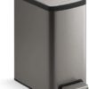 KOHLER 31319-ST Bathroom Step Trash Can with Lid, 1.6 Gallon Small Bathroom Trash Can, 6-Liter Small Bathroom Trash Bin, Stainless Steel