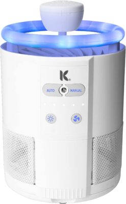 Katchy Duo Indoor Insect Trap with Scent Pod - Fan Powered with UV Light - Fruit Fly Traps for Indoors - for Fruit Flies, Gnats, Mosquitoes, Moths (White)