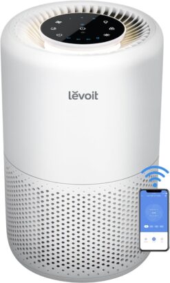 LEVOIT Air Purifier for Home Bedroom, Smart WiFi Alexa Control, Covers up to 916 Sq.Foot, 3 in 1 Filter for Allergies, Pollutants, Smoke, Dust, 24dB Quiet for Bedroom, Core200S/Core 200S-P, White