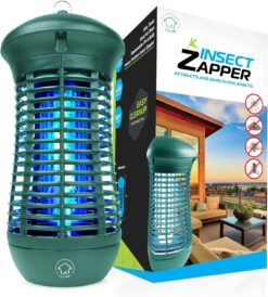 Livin’ Well Green Bug Zapper Indoor Outdoor - 4000V High Powered Electric Mosquito Zapper Home Patio, 1,500 Sq Ft Range Fly Zapper Mosquito Trap, 18W UVA Bulb Mosquito Killer Lamp Insect Bug Light