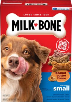 Milk-Bone Peanut Butter Flavor Dog Treat, Small Biscuits, 24 Ounce (Pack of 12)
