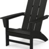 POLYWOOD AD420BL Modern Adirondack Chair, Black