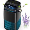 POMORON 4-in-1 Air Purifiers for Home, Air Ionizer Negative Ion Generator, Efficient HEPA Filter, UV, Remove 99.97% Particles such as Pollen Smoke Pet Dander Air Cleaner for Bedroom, MJ002H, Black
