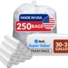 Reli. 30-33 Gallon Trash Bags Heavy Duty | 250 Bags Bulk | Clear Large Trash Bags 30+, 32 Gallon | Made in USA