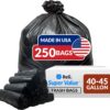 Reli. 40-45 Gallon Trash Bags Heavy Duty | 250 Bags | Large Black Garbage Bags | 39, 40, 42, 45 Gallon | Made in USA