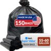 Reli. 55-60 Gallon Trash Bags Heavy Duty | 150 Bags | 50-60 Gallon | Large Black Garbage Bags | Made in USA