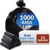 Reli. SuperValue 13 Gallon Trash Bags | 1000 Count Bulk | Tall Kitchen | Can Liners | Black Multi-Use Garbage Bags