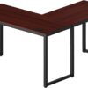 SHW Home Office 55"x60" Large L Shaped Corner Desk, 24" Deep, Cherry