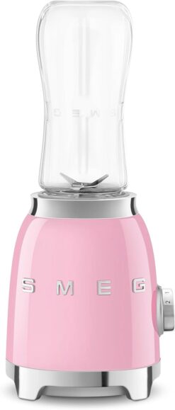 SMEG Retro Personal Blender with 2 Bottles PBF01PKUS, Pink, Medium