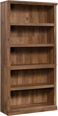 Sauder Miscellaneous Storage 5-Shelf Bookcase/Book Shelf, Vintage Oak Finish