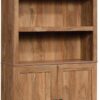 Sauder Miscellaneous Storage Transitional 3-Shelf 2-Door Bookcase/ Book shelf, Sindoori Mango finish