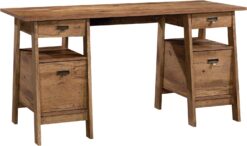 Sauder Trestle Executive Trestle Desk, Vintage Oak finish