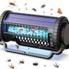 Solar Bug Zapper for Outdoor & Indoor, USB 4000mAh Rechargeable Mosquito Killer with Smart Light Sensor, Adjustable body Fly Traps, Waterproof Insect Zapper for Patio,Home (Black-4800V-4000mAh)