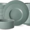 Stone Lain Lusso Stoneware Dinnerware Set, 16-Piece-Service for 4