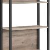 VASAGLE 5-Tier Bookshelf, Book Shelf, Industrial Bookcase, with Steel Frame, for Living Room, Home Office, Bedroom, 9.4 x 24.4 x 65 Inches, Greige and Black ULLS025B02