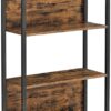 VASAGLE 6-Tier Bookshelf, Book Shelf, Industrial Bookcase, with Steel Frame, for Living Room, Home Office, Bedroom, 9.4 x 24.4 x 73 Inches, Rustic Brown and Black ULLS113B01