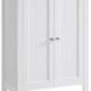 VASAGLE Bathroom Floor Storage Cabinet, Bathroom Storage Unit with 2 Adjustable Shelves, Bathroom Cabinet Freestanding, 11.8 x 23.6 x 31.5 Inches, White UBCB60W