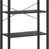 VASAGLE Bookshelf, 4-Tier Shelving Unit, Bookcase, Book Shelf, 11.8 x 25.9 x 47.2 Inches, for Home Office, Living Room, Charcoal Gray and Black ULLS060B04