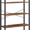 VASAGLE Bookshelf, 5-Tier Storage Rack with Steel Frame, for Living Room, Office, Study, Hallway, Industrial Style, Rustic Brown + Black, ‎11.8 x ‎31.5 x 60 inches