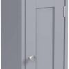 VASAGLE Small Bathroom Storage Corner Floor Cabinet with Door and Shelves, Bathroom Storage Organizer, Narrow Bathroom Toilet Paper Storage Cabinet, Adjustable Shelves, Mystic Gray UBBC310P36