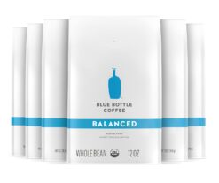 Blue Bottle Whole Bean Organic Coffee, Balanced, Medium Roast, 12 Ounce bag (Pack of 6)