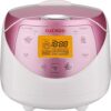 CUCKOO CR-0631F | 6-Cup (Uncooked) Micom Rice Cooker | 8 Menu Options: White Rice, Brown Rice & More, Nonstick Inner Pot, Made in Korea | White/Pink