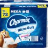 Charmin Ultra Soft 2-Ply Mega Roll Toilet Paper, 4" x 4", White, 224 Sheets Per Roll, Pack Of 18 Rolls