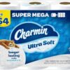 Charmin Ultra Soft Super Mega 2-Ply Toilet Paper Rolls, 4" x 4-1/2", White, 366 Sheets Per Roll, Pack Of 9 Rolls