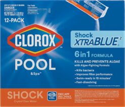 Clorox Pool&Spa 33512CLX Pool Shock XtraBlue (12 1-lb Bags), 12 Pack, White